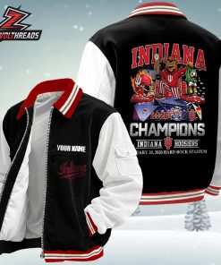 Indiana Hoosiers NCAA Football 2026 College Football Playoff National Champions Helmet Mascot Personalized College Jacket Shirt