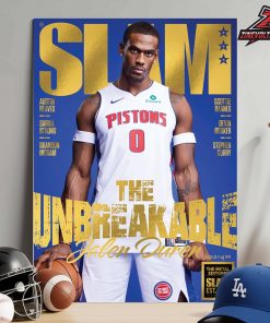 Jalen Duren Detroit Pistons On The Gold Metal Slam Magazine 260 Cover The Unbreakable Home Decor Poster Canvas