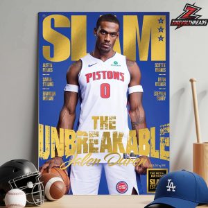 Jalen Duren Detroit Pistons On The Gold Metal Slam Magazine 260 Cover The Unbreakable Home Decor Poster Canvas