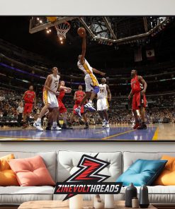 Kobe Bryant Iconic Moment In 81 Points Game Versus Toronto Raptors Home Decor Poster Canvas