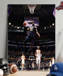 Lebron James Los Angles Lakers In Flight King James 23th Season At NBA Home Decor Poster Canvas