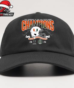 Miami Hurricanes 2026 VRBO Fiesta Bowl Champions Helmet CFP Semifinal Snpaback Classic Hat Cap
