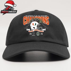 Miami Hurricanes 2026 VRBO Fiesta Bowl Champions Helmet CFP Semifinal Snpaback Classic Hat Cap