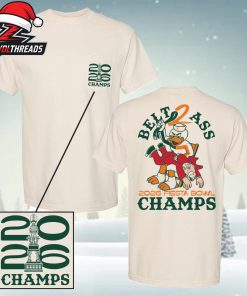 Miami Hurricanes 2026 Vrbo Fiesta Bowl Champions Belt To Ass Tee Two Sided Unisex T-Shirt