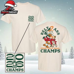 Miami Hurricanes 2026 Vrbo Fiesta Bowl Champions Belt To Ass Tee Two Sided Unisex T-Shirt