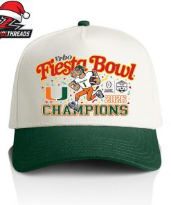 Miami Hurricanes 2026 Vrbo Fiesta Bowl Champions Hat Merchandise Snapback Classic Hat Cap