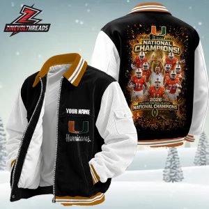 Miami Hurricanes NCAA Football 2025 College Football Playoff National Champions Coach And Players Personalized College Jacket