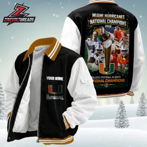 Miami Hurricanes NCAA Football 2025 College Football Playoff National Champions Personalized College Jacket Shirt