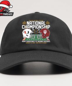 Miami Hurricanes Versus Indiana Hoosiers 2026 National Championship Game Match Up Snapback Classic Hat Cap