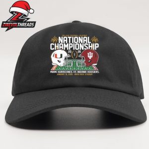 Miami Hurricanes Versus Indiana Hoosiers 2026 National Championship Game Match Up Snapback Classic Hat Cap