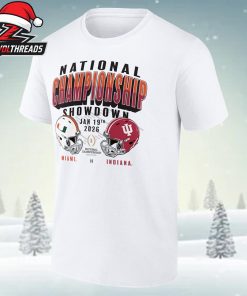 Miami Hurricanes Versus Indiana Hoosiers College Football Playoff 2026 National Championship Game Matchup Total Showdown Unisex T-Shirt