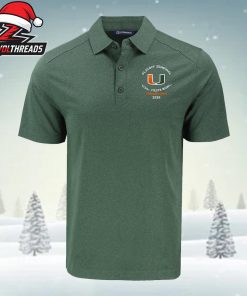 Miami Hurricanes Vrbo Fiesta Bowl Champions Green Forge Polo Shirt