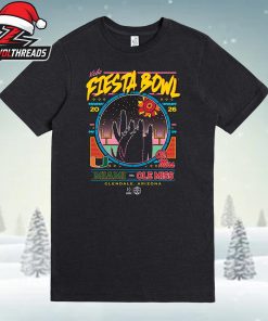 Miami Hurricanes Vs Ole Miss Rebels 2026 Vrbo Fiesta Bowl Matchup CFP Semifinal Neon Nightfall Unisex T-Shirt