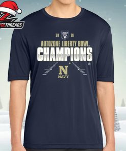 Navy Midshipmen 2026 NCAA Football Auto Zone Liberty Bowl Champions Unisex T-Shirt