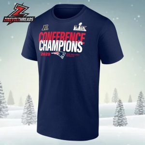 New England Patriots 2025 AFC Champions Right Side Draw Unisex T-Shirt