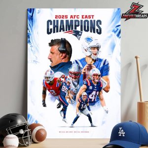 New England Patriots Is The 2025 AFC East Division Champions NFL Home Decor Poster Canvas
