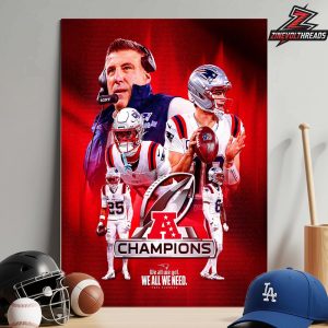 New England Patriots Is The AFC Champions 2025 NFL Super Bowl LX Bound Home Decor Poster Canvas