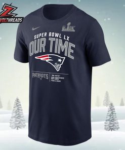 New England Patriots Nike Super Bowl LX Clear Sign Our Time Unisex T-Shirt