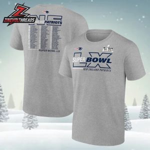 New England Patriots Super Bowl LX Roster Two Sided Unisex T-Shirt