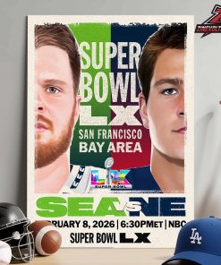 New England Patriots Versus Seattle Seahawks Super Bowl LX San Francisco Bay Area On Feb 8th 2026 Home Decor Poster Canvas