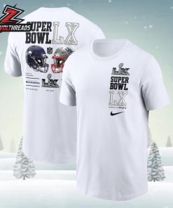 New England Patriots Vs Seattle Seahawks Nike Super Bowl LX Dueling Two Sided Unisex T-Shirt