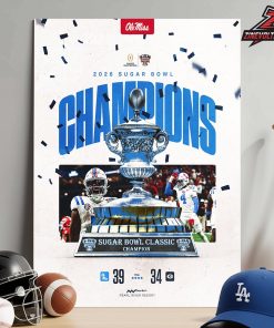 Ole Miss Rebels Is The 2026 Sugar Bowl Classic Champions CFP Quaterfinals Home Decor Poster Canvas