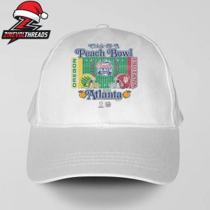 Oregon Ducks Vs Indiana Hoosiers 2026 Chick-fil-A Peach Bowl 2-Team White Snapback Classic Hat Cap