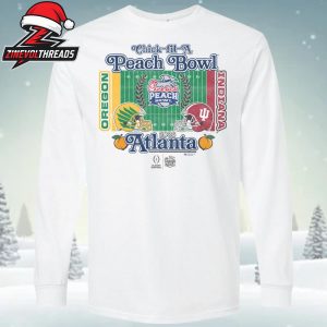 Oregon Ducks Vs Indiana Hoosiers 2026 Chick-fil-A Peach Bowl 2-Team White Tee Unisex T-Shirt
