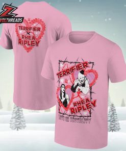 Rhea Ripley x Terrifier Love And Brutality Pink WWE Two Sided Unisex T-Shirt