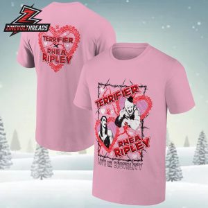 Rhea Ripley x Terrifier Love And Brutality Pink WWE Two Sided Unisex T-Shirt