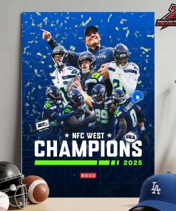 Seattle Seahawks Is The NFC West Champions NFL Season 2025-2026 Home Decor Poster Canvas