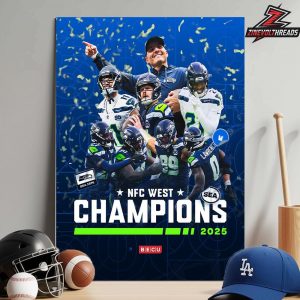 Seattle Seahawks Is The NFC West Champions NFL Season 2025-2026 Home Decor Poster Canvas