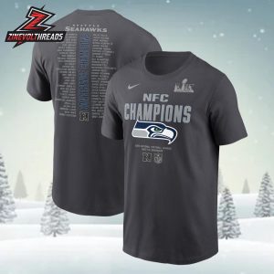 Seattle Seahawks Nike 2025 NFC Champions Roster Two Sided Unisex T-Shirt