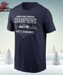 Seattle Seahawks Nike 2025 NFC Champions Team Nation Unisex T-Shirt