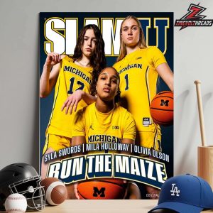 Syla Swords Mila Holloway Olivia Olson Michigan Wolverines On Slam University Lastest Cover Run The Maize Home Decor Poster Canvas