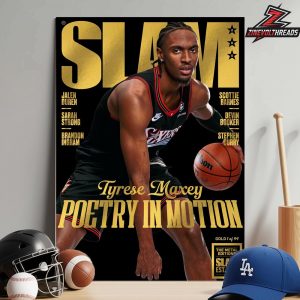 Tyrese Maxey Philadelphia 76ers On The Gold Metal Slam 260 Cover Magazine Poetry In Motion Home Decor Poster Canvas