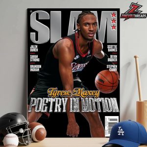 Tyrese Maxey Philadelphia 76ers On The Slam 260 Cover Magazine Poetry In Motion Home Decor Poster Canvas