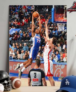 VJ Edgecombe Philadelphia 76ers Posterize Dunk In Match Versus Houston Rockets NBA 2025-2026 Home Decor Poster Canvas