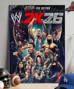 WWE Reveals The Cover For WWE 2K26 Attitude Era Edition Home Decor Poster Canvas