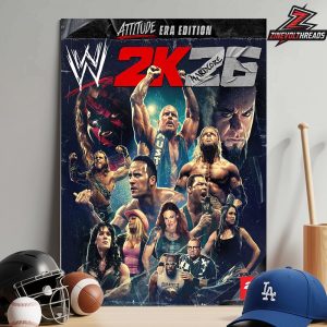 WWE Reveals The Cover For WWE 2K26 Attitude Era Edition Home Decor Poster Canvas
