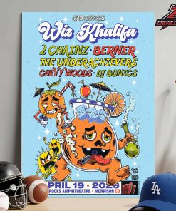 Wiz Khalifa Official Back At Red Rocks Amphitheatre Morrision CO On April 19th 2026 Home Decor Poster Canvas