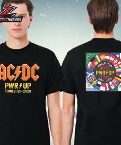 AC DC PWR UP World Tour Flags Tee 2024-2026 Two Sided Unisex T-Shirt