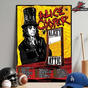 Alice Cooper 2026 Alice’s Attic Spring Tour Dates And Places List Home Decor Poster Canvas