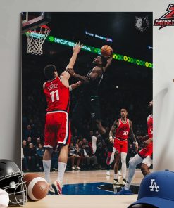 Anthony Edwards Minnesota Timberwovles Posterize Dunk On Lopez In Match Versus Los Angeles Clippers NBA 2025-26 Home Decor Poster Canvas