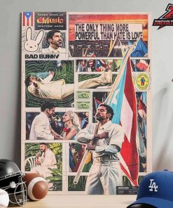 Bad Bunny Halftime Show Super Bowl LX The Only Thing More Powerful Than Hate Is Love Home Decor Poster Canvas