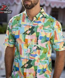 Big Cat Cabana Bamboo Short Sleeve Hawaiian Shirt
