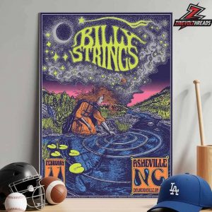 Billy Strings 2026 Tour Art Venue Poster By Fez Moreno At ExploreAshville Arena Asheville NC On February 11th 2026 Home Decor Poster Canvas