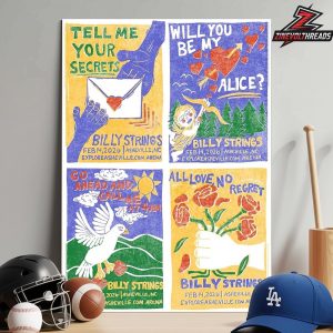 Billy Strings 2026 Tour Art Venue Poster By Hailey Miller Beiden At ExploreAshville Arena Asheville NC On February 14th 2026 Home Decor Poster Canvas