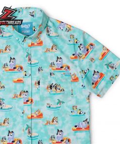 Bluey Everybody in the Pool KUNUFLEX Short Sleeve Hawaiian Shirt