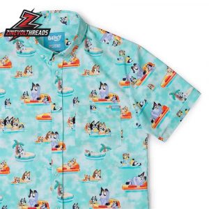 Bluey Everybody in the Pool KUNUFLEX Short Sleeve Hawaiian Shirt